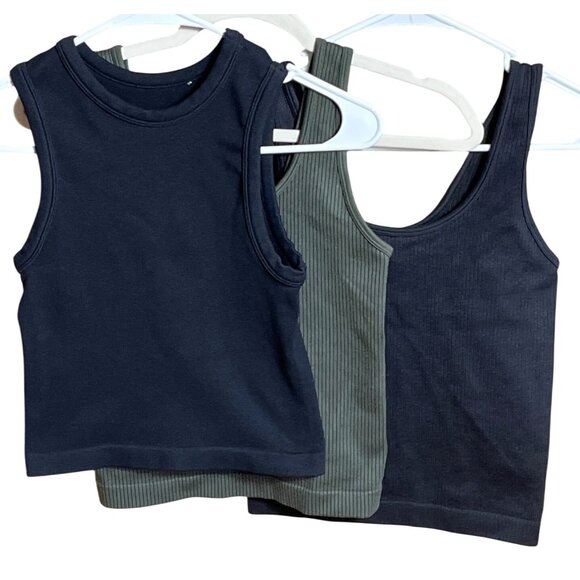 A New Day 3 Tank Tops Bundle Crop Athletic Muscle Gym Cross Train Womens S - Picture 1 of 7